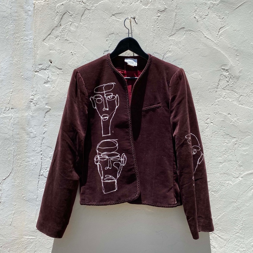 Vintage velvet plum glam overcoat